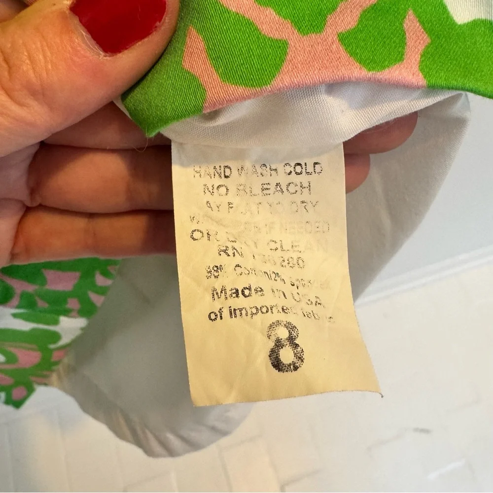 Kaeli Smith Annie Shift Dress Size 8 Pink Green Preppy Golf Tennis Golf - Picture 4 of 5
